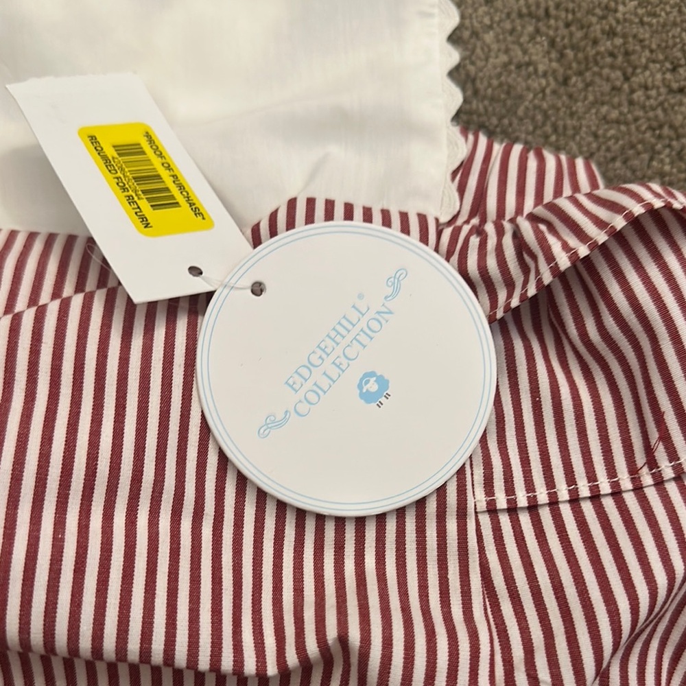 Edgehill Collection Red and White Striped Diaper Cover - Picture 2 of 4